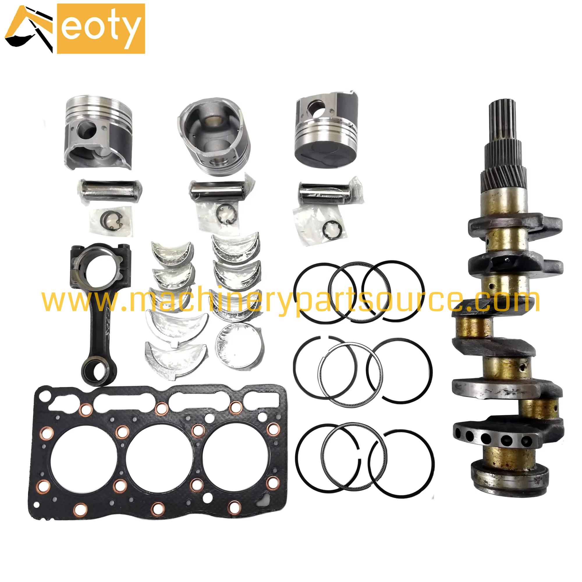 Kubota D905 Engine Rebuild Kit Piston 16224-21110 Ring 15901-21052 Head Gasket Crankshaft Bearing
