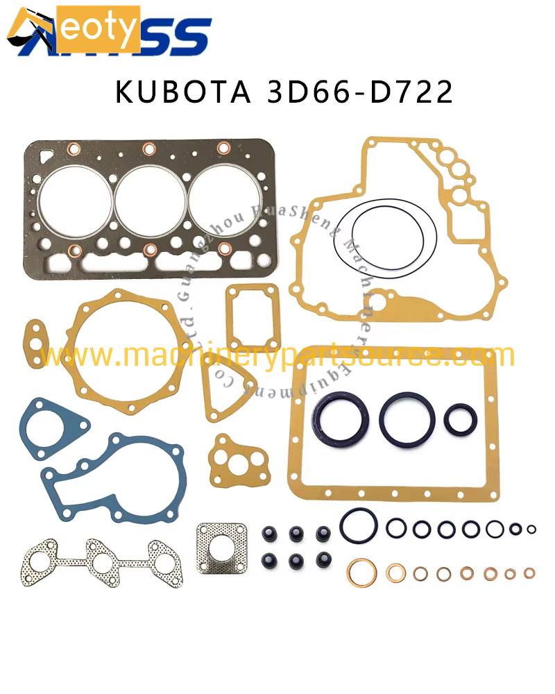 3D66 Full Gasket Kit Cylinder Head Gasket for Komatsu PC18MR-2 Mini Excavator 3D66-1 Engine Parts