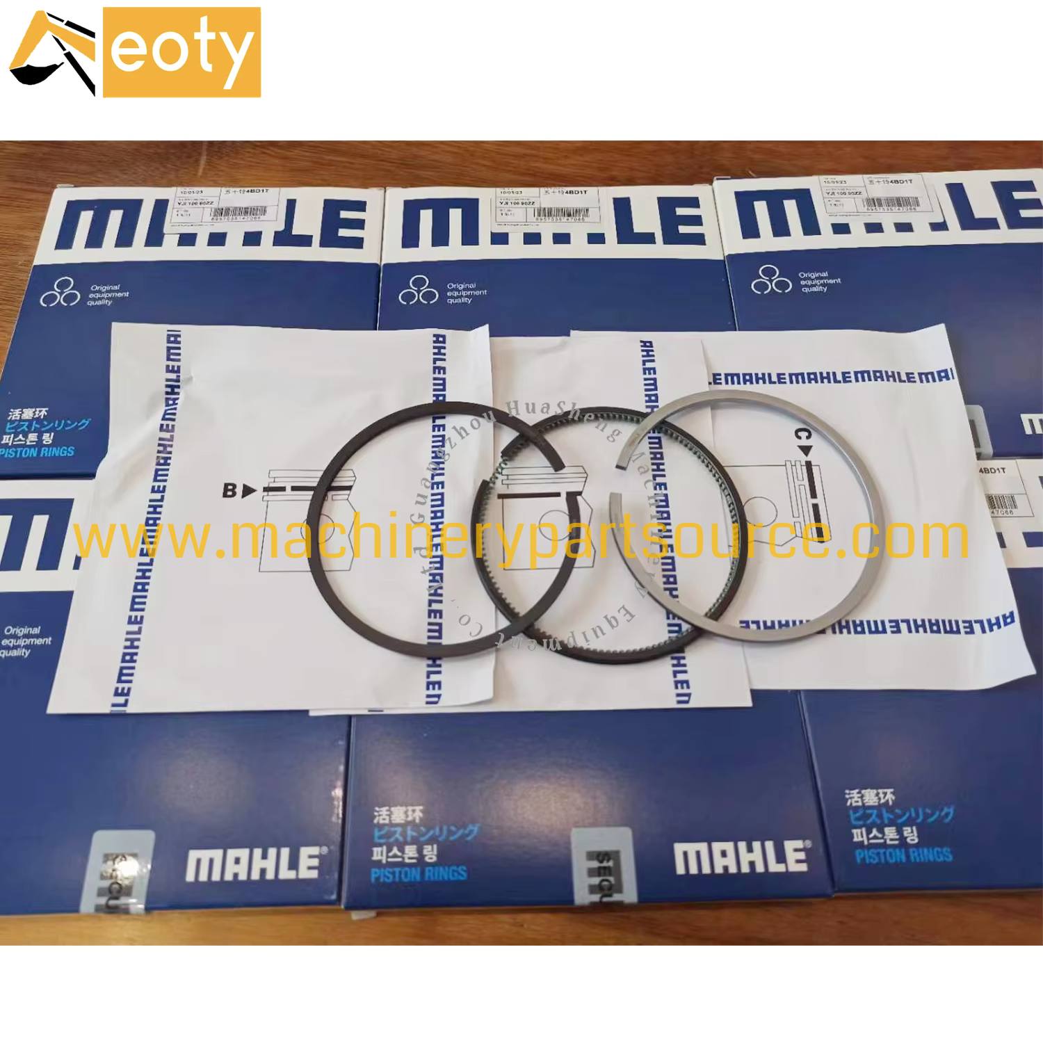 4BD1T Piston Ring Set for Isuzu Engine Fits SK60 Excavator – MAHLE 5-12121-004-2