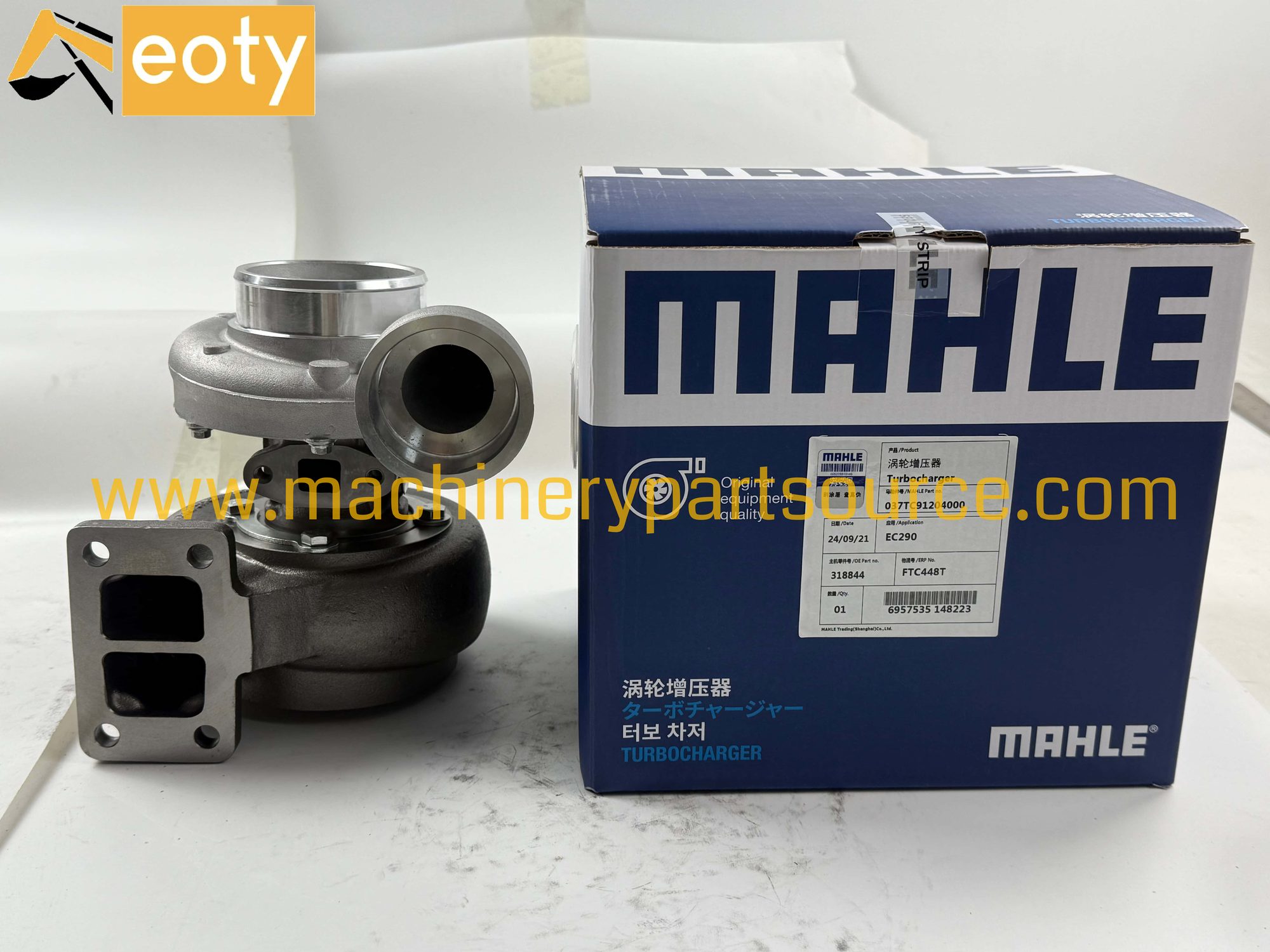 MAHLE 318844 Turbocharger For Volvo EC290 Excavator D7D Engine Diesel Turbo