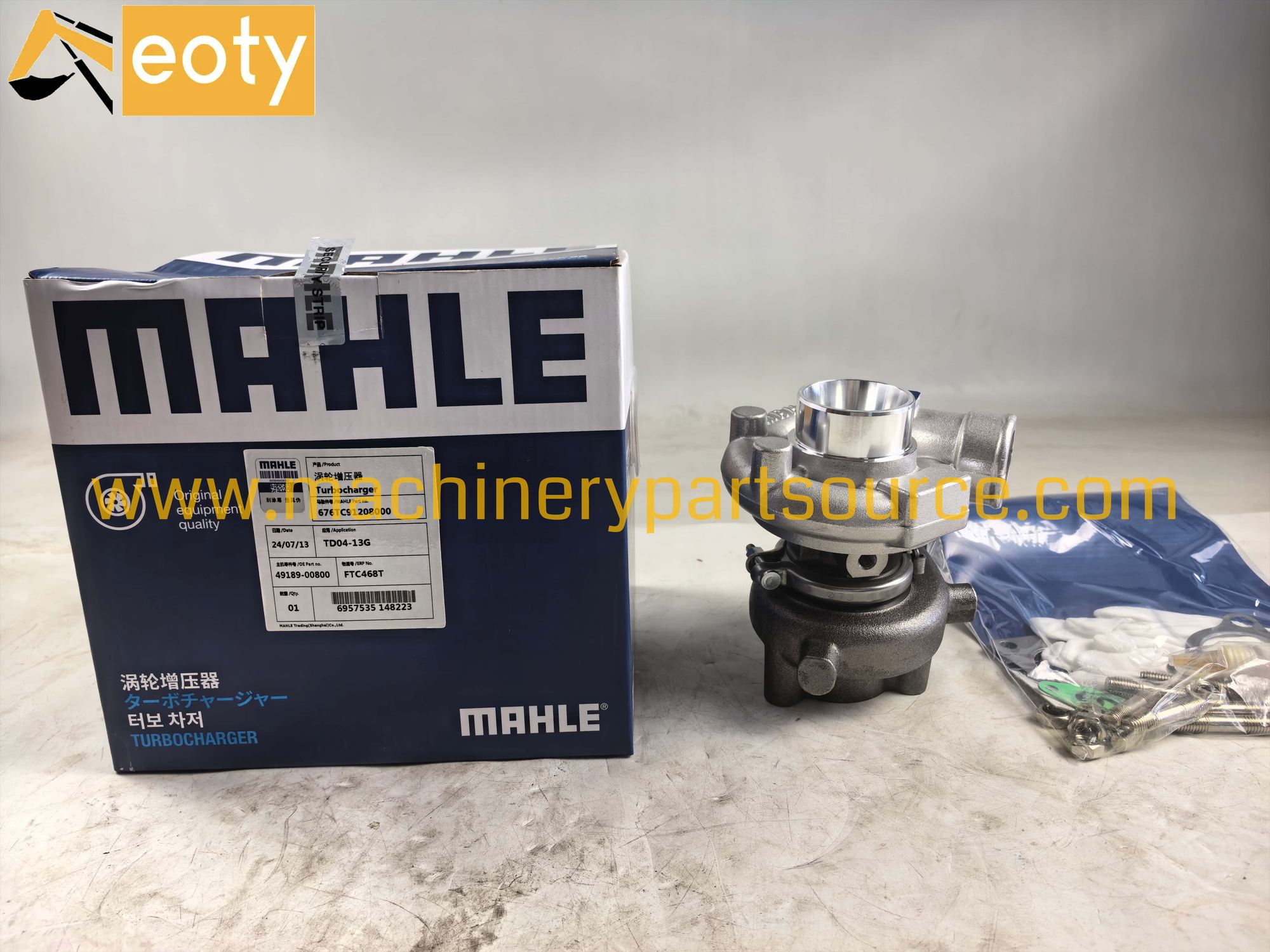 Engine Turbocharger TD04-13G 49189-00800 MAHLE for Mitsubishi 4D31 Excavator