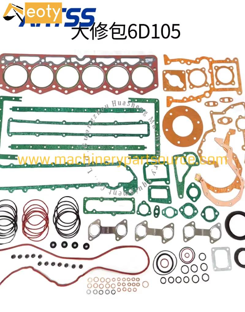 Full Overhaul Engine Gasket Kit 6136-K1-9900 For Komatsu 6D105 Excavator Diesel High Temp Seal