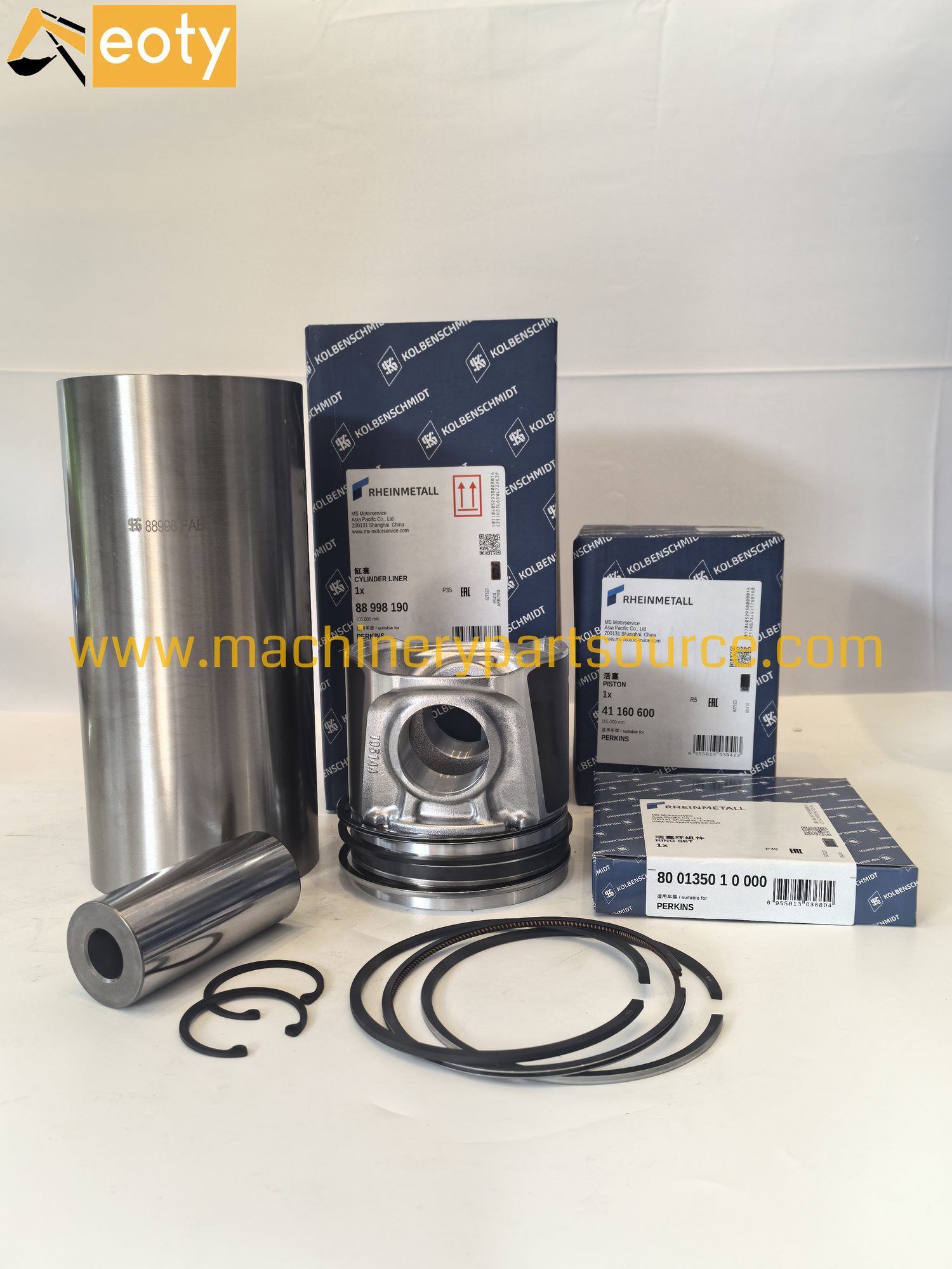 KS Kolbenschmidt 4pcs Engine Overhaul Kit 88998190+41160600 105mm for Perkins 1103 1104 1106 Diesel