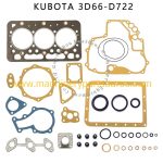 Kubota 3D66 D722 Engine Full Gasket Kit 07916-29475 for Excavator Engine Parts