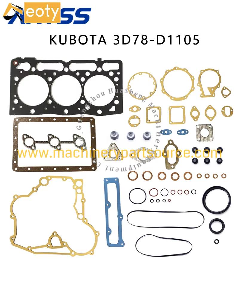 Kubota 3D78 D1105 Engine Full Gasket Kit for Excavator Engine Parts
