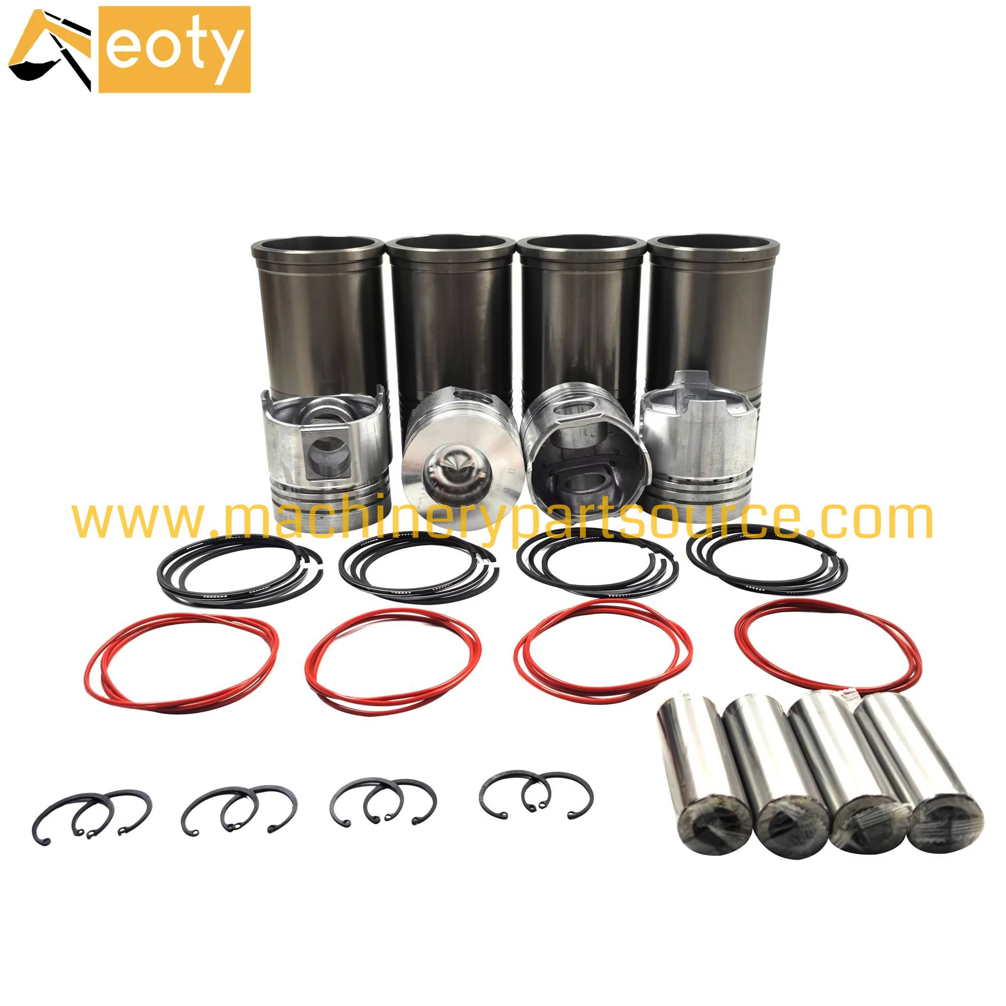 LR4105 Diesel Engine Rebuild Cylinder Liner Piston Kit Pistons Rings Set for YTO Tractor Loader
