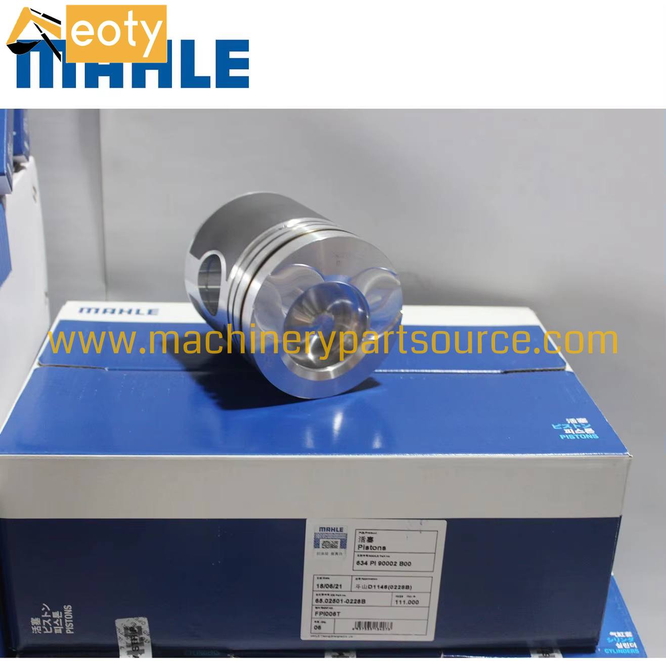 Mahle 65.02501-0228B Piston for Doosan Daewoo DE08 D1146 Engine Solar DX300LL 60mm Chamber