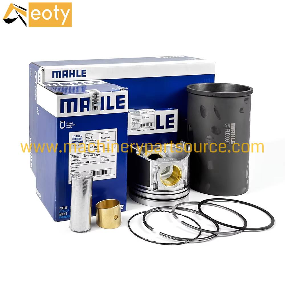 Mahle J08E Engine Rebuild Kit, OEM Standard Liner Piston Ring Assembly for Hino J08E Kobelco SK350-8