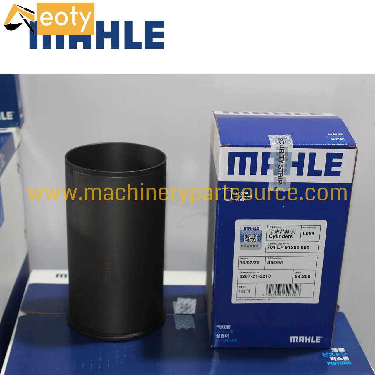 Mahle Komatsu 6d95 Cylinder Liner 104mm Pc120 Pc200 Excavator 6207-21-2110 4d95 Liner