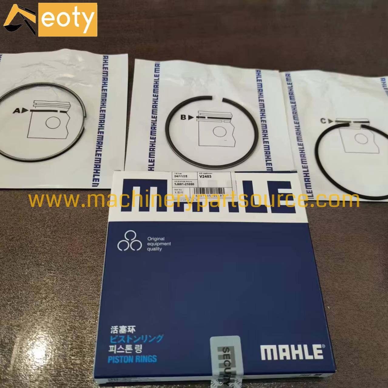 Mahle V2403 Piston Rings For Kubota Engine 1j881-21050