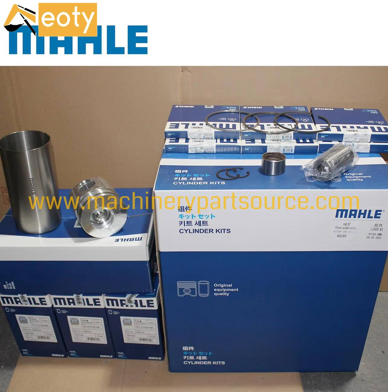 Original Mahle 6738-31-2111 Piston Liner Kit For Komatsu 6D102 Cummins 6BT 4BT 3957795